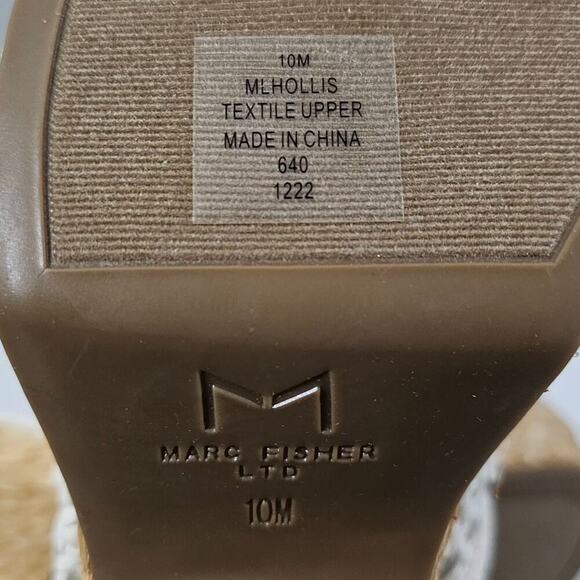 NEW Marc Fisher LTD Hollis Wedge Size 10 Platform Espadrille Sandal White Raffia - Picture 11 of 12